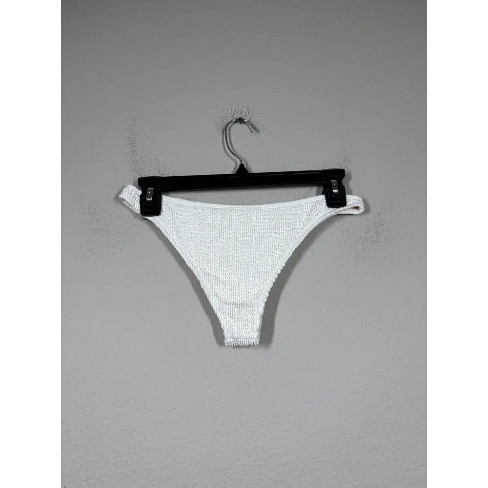 Elce Swim Womens Medium Bikini Bottoms White Nylon Blend Beachwear Swimwear